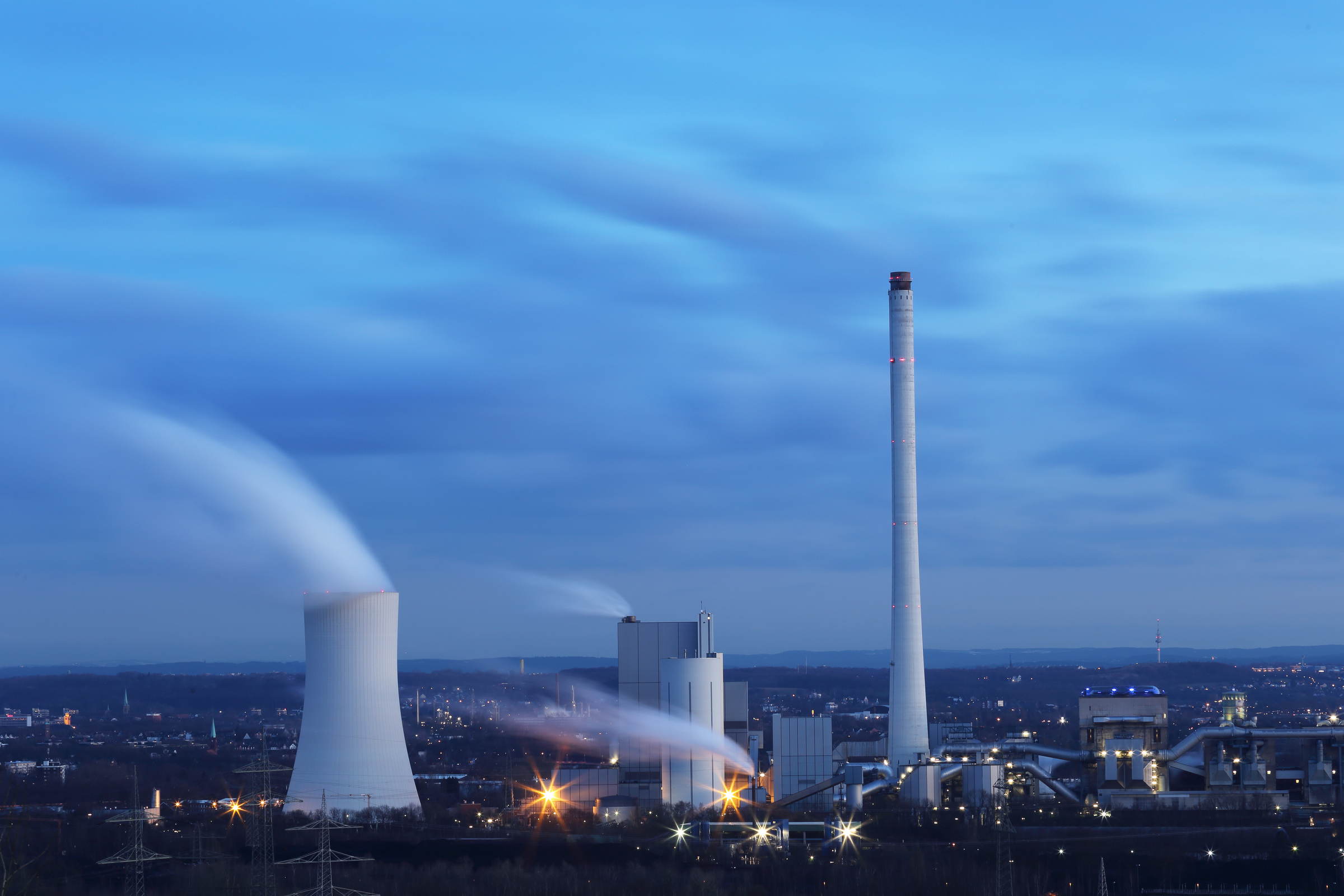 Kraftwerk Herne zur blauen Stunde