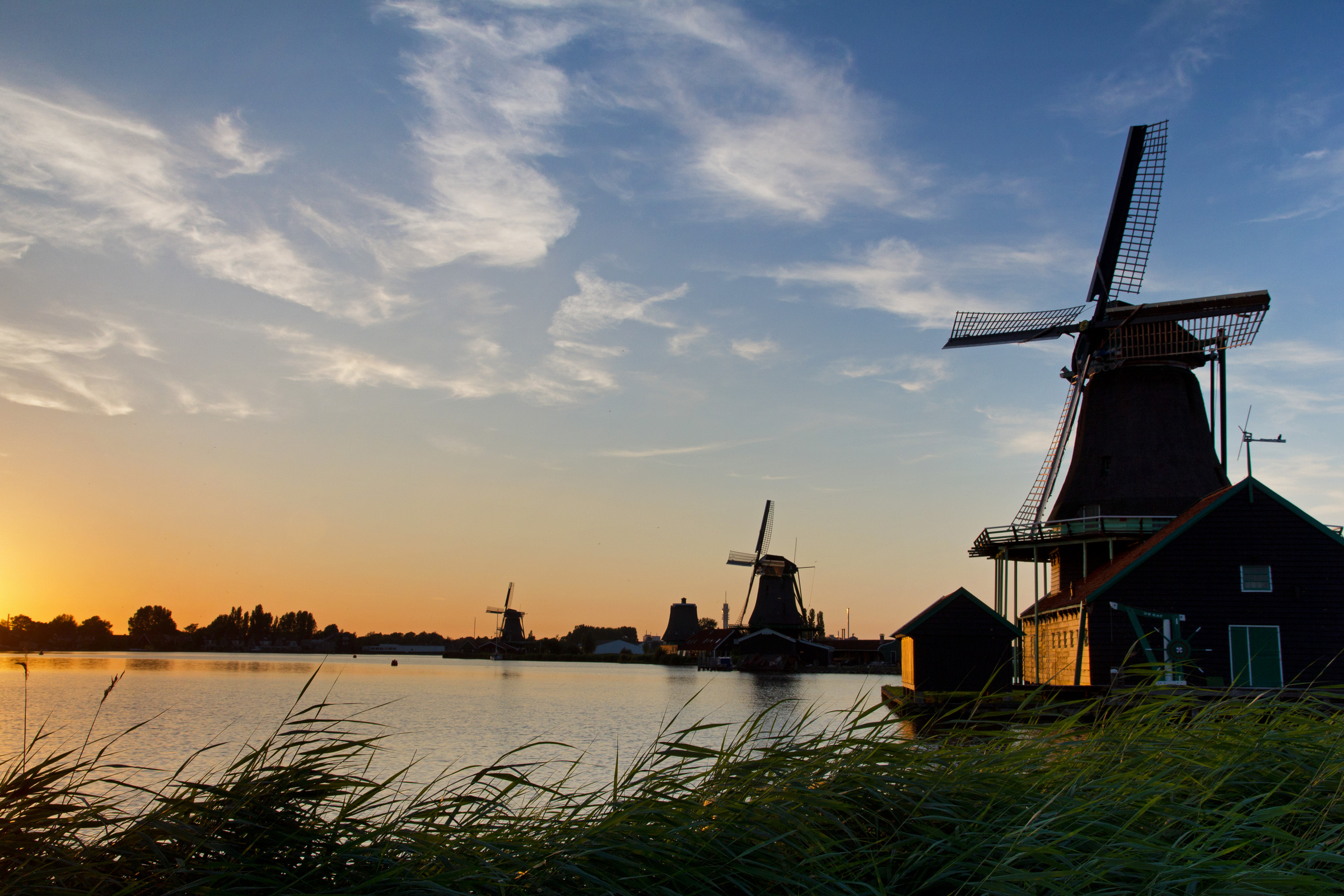 WIndmühlen beim Sonnenuntergang
