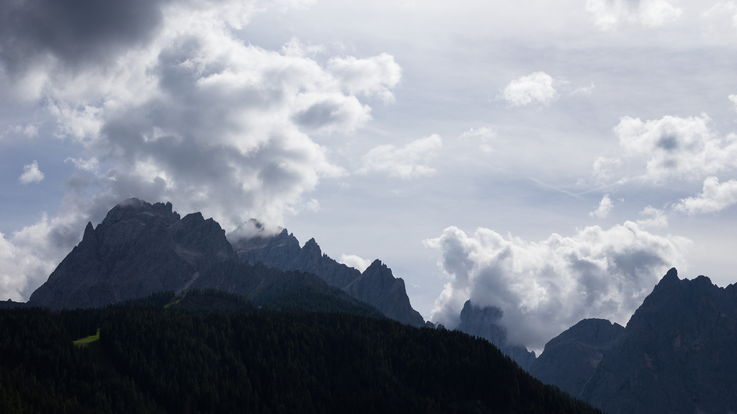Wolkenstimmung über dem Elferkofel