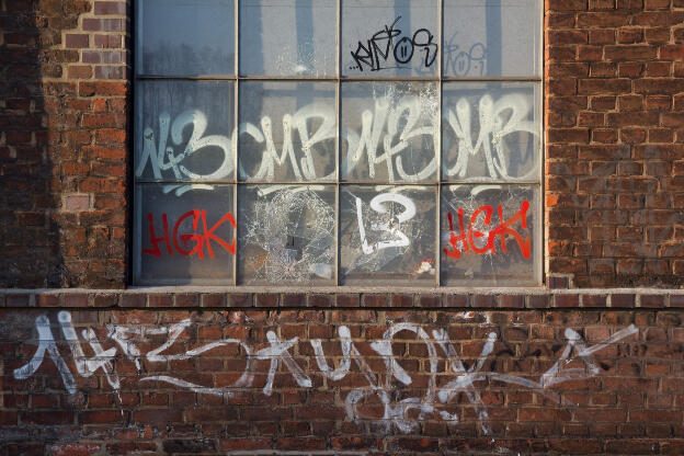 Graffiti am Fenster
