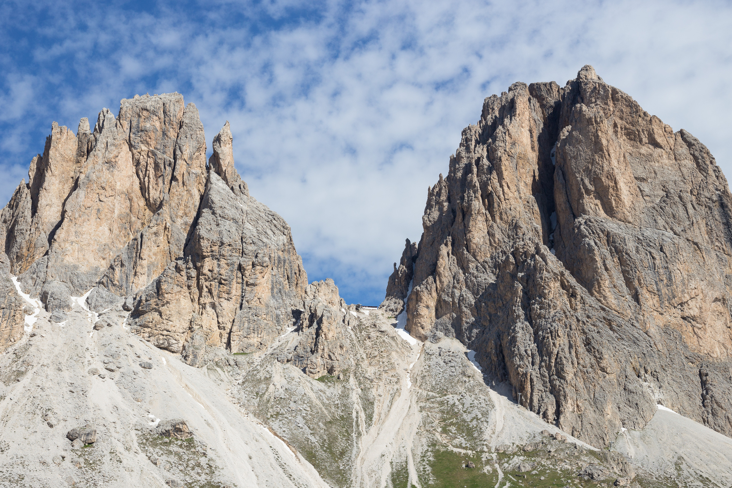 Teleaufnahme der Langkofelgruppe