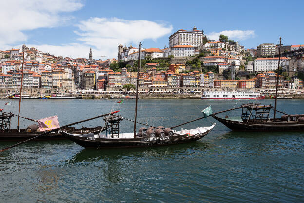 Rabelo-Boote auf dem Douro in Porto