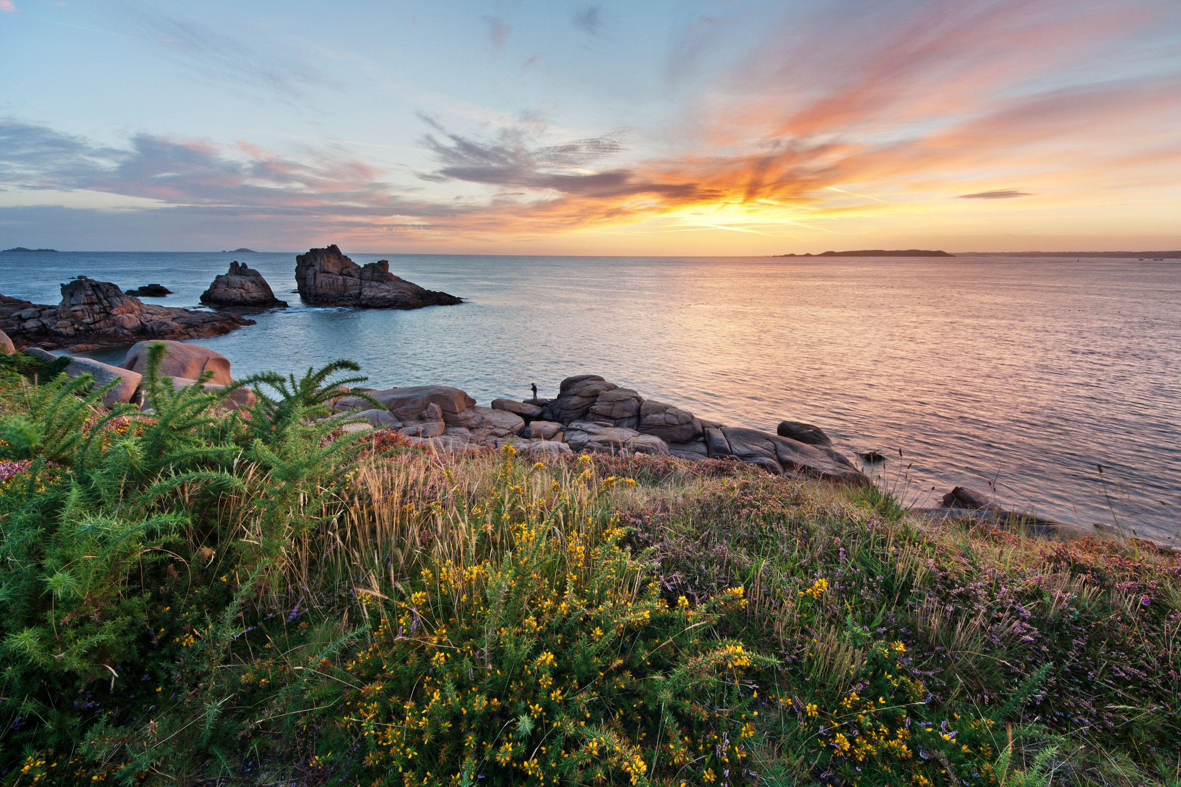 Sonnenaufgang an der Côte de Granit Rose